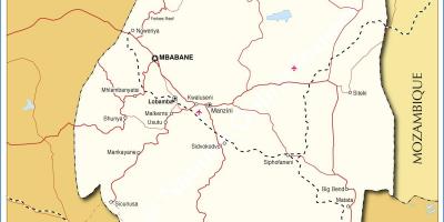 Mapa нхлангано Suazi